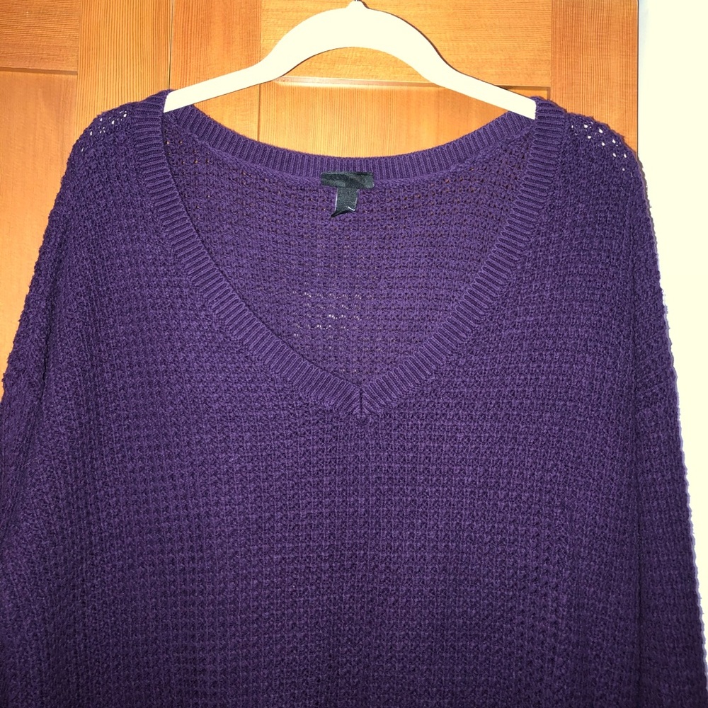 Torrid Sz 0X Open-Knit Purple Sweater